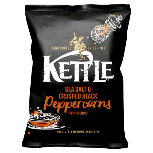 KETTLE Chips Sea Salt & Crushed Black Peppercorns