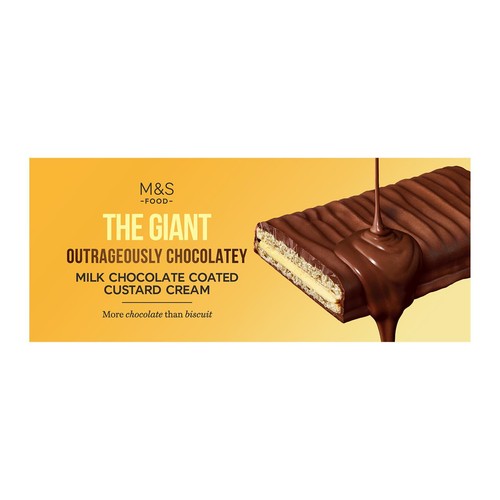 M&S The Giant Outrageously Chocolatey Milk Chocolate Coated Custard Cream