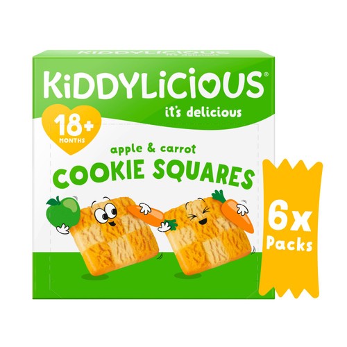 Kiddylicious Apple & Carrot Cookie Squares Baby Snacks 18m+