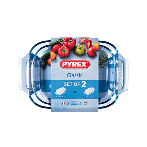 Pyrex Classic 2 Piece Rectangular Roaster Set