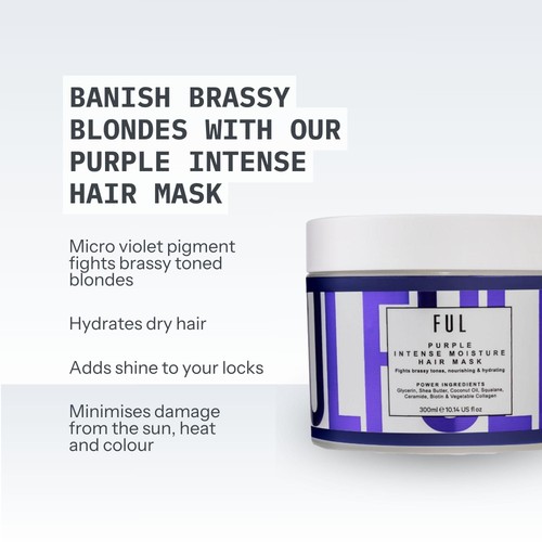 FUL Purple Hair Mask Toning Mask for Blonde & Grey Hair