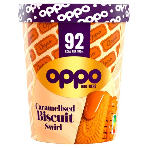 Oppo Caramelised Biscuit Swirl Low Calorie Ice Cream Tub