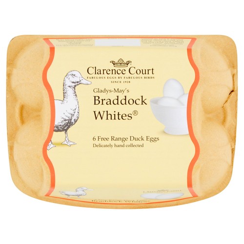Clarence Court Braddock White 6 Free Range Duck Eggs