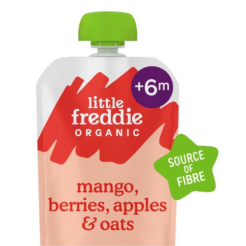 Little Freddie Mango, Berries, Apples & Oats Baby Food Pouch 6+ Months