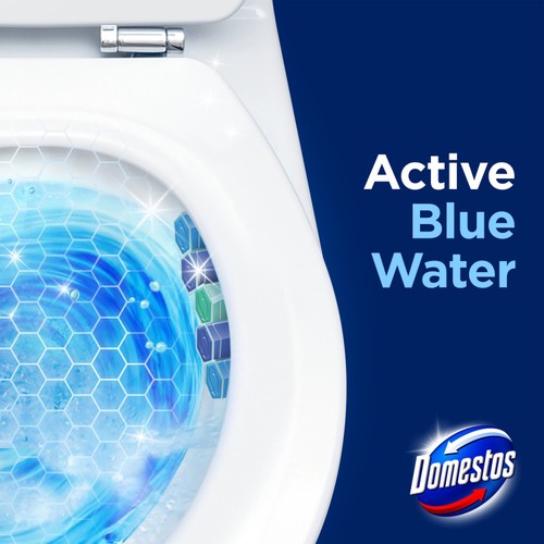 Domestos Power 5 Blue Water Toilet Rim Block Ocean