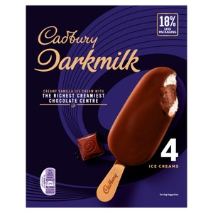 Cadbury Dairy Milk Ice Creams 4 x 90ml (360ml)