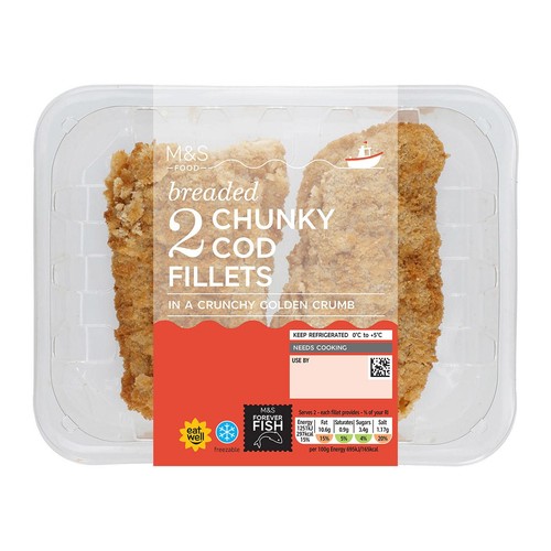 M&S 2 Breaded Chunky Cod Fillets