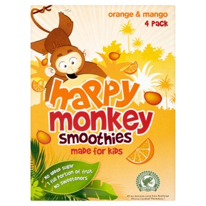 Happy Monkey Orange & Mango Smoothies 4 x 180ml