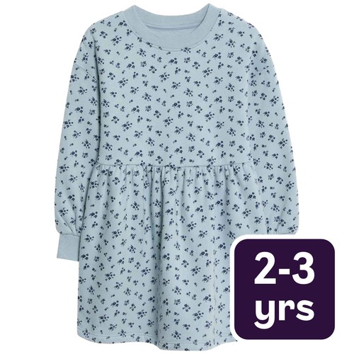 M&S Ditsy Floral Dress, 2-3 Years, Navy