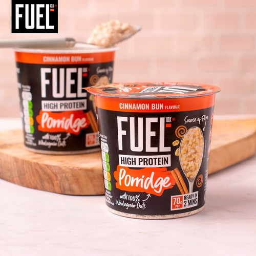 FUEL10K High Protein Cinnamon Bun Porridge Oat Cereal Pot
