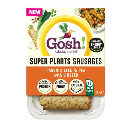Gosh! Super Plants Parsnip, Leek & Pea with Linseed Sausages