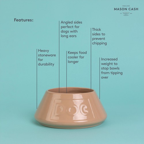 Mason Cash Lettered Dog Non Tip Bowl 21cm