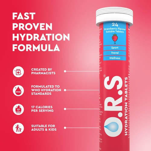 ORS Strawberry Hydration Tablets