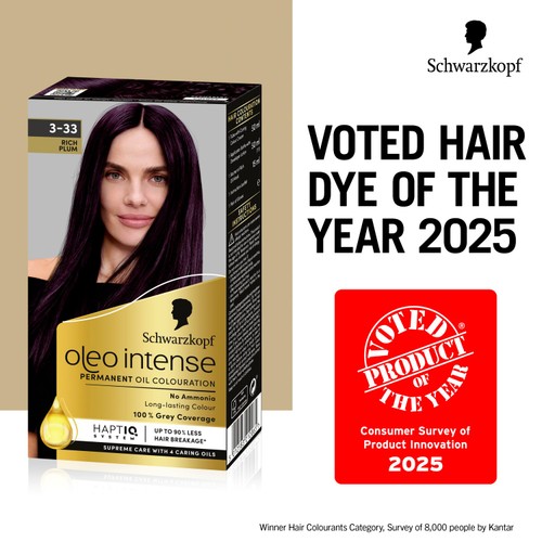 Schwarzkopf Oleo Intense Permanent Hair Colour, Rich Plum 3-33