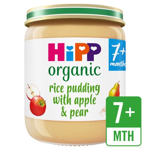 HiPP Organic Rice Pudding with Apple & Pear Baby Food Jar 7+ months