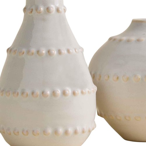 M&S Set of 2 Bobble Bud Ceramic Vases, Soft White