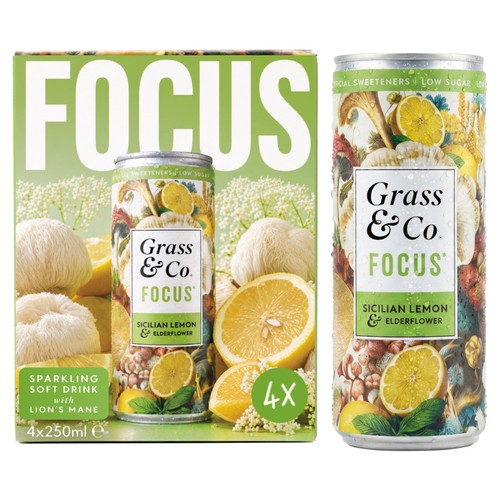 Grass & Co. Liquid FOCUS Lion's Mane Nootropic Drink 