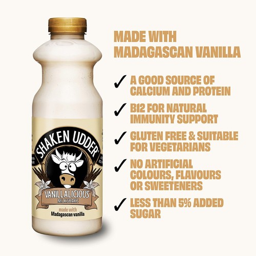 Shaken Udder Vanillalicious Vanilla Flavoured Milkshake