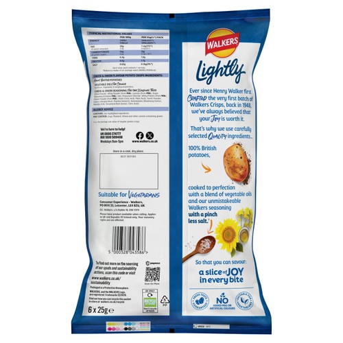 Walkers Lightly Cheese & Onion Multipack Crisps