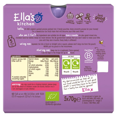 Ella's Kitchen Prunes Baby Pouch 6+ Months