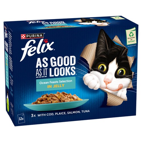 Felix As Good As it Looks Ocean Feasts in Jelly Wet Cat Food