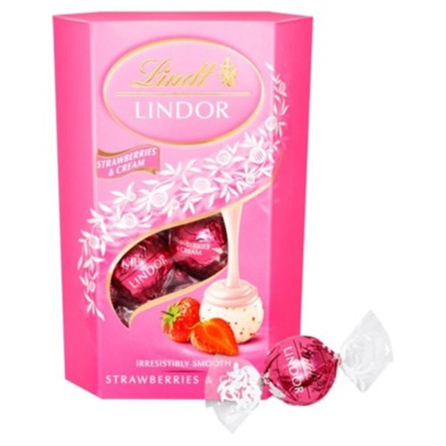 Lindt Lindor Strawberries & Cream Chocolate Truffles Box
