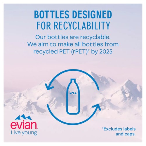 Evian Still Natural Mineral Spring Bottled Water Multipack