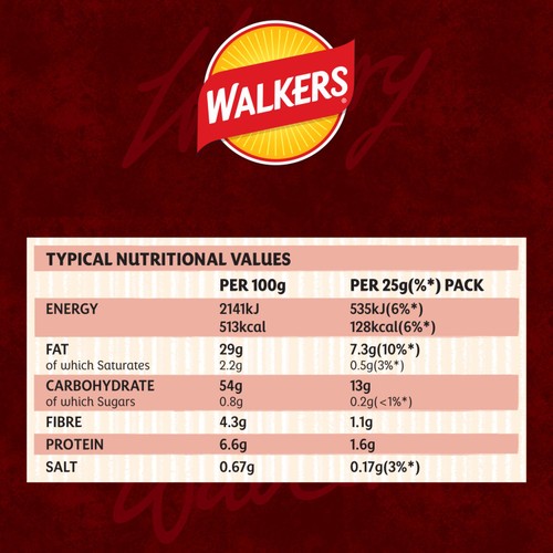Walkers Smoky Bacon Multipack Crisps 6x25g