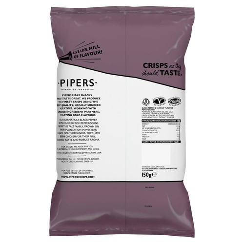 Pipers Karnataka Black Pepper & Sea Salt Sharing Bag Crisps