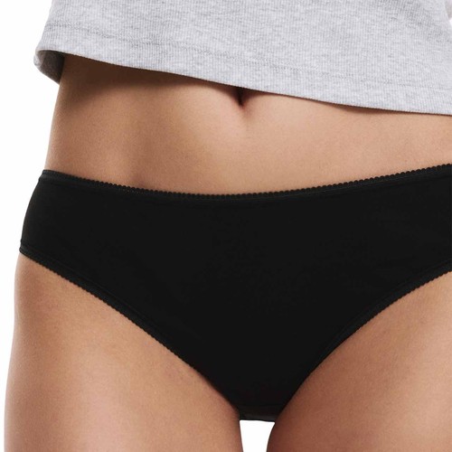 M&S Collection Womens, Pure Cotton Bikini Knickers, Size 12, Black