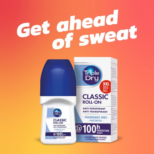 Triple Dry Classic Fragrance-Free Anti-Perspirant Roll On 100-Hours