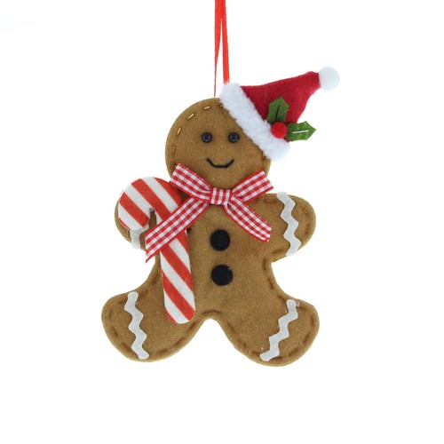 Gingerbread Man with Candy Cane 14cm