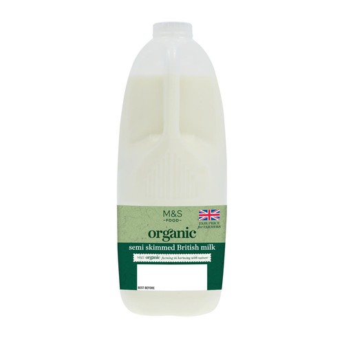 M&S Organic Semi-Skimmed Milk 4 Pints
