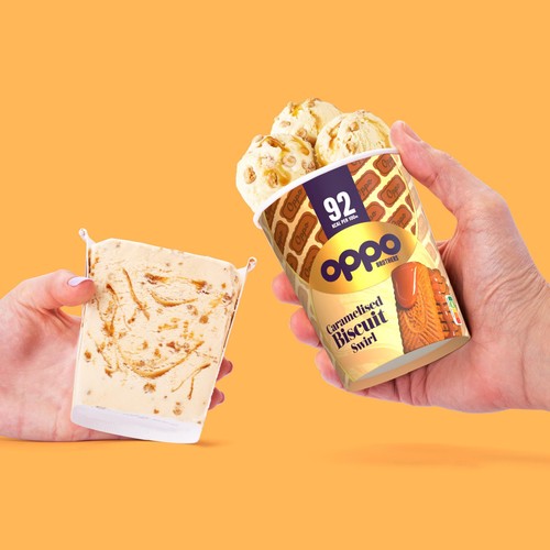 Oppo Caramelised Biscuit Swirl Low Calorie Ice Cream Tub