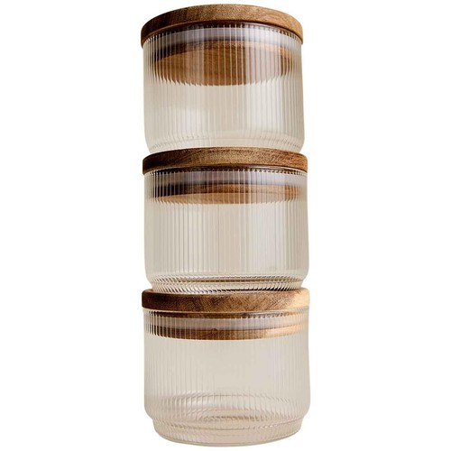 M&S Small Stacking Glass Storage Jars