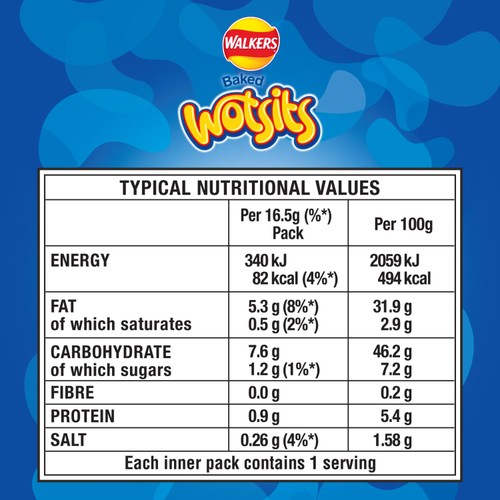 Walkers Wotsits Really Cheesy Multipack Snacks Crisps 20 x 16.5g