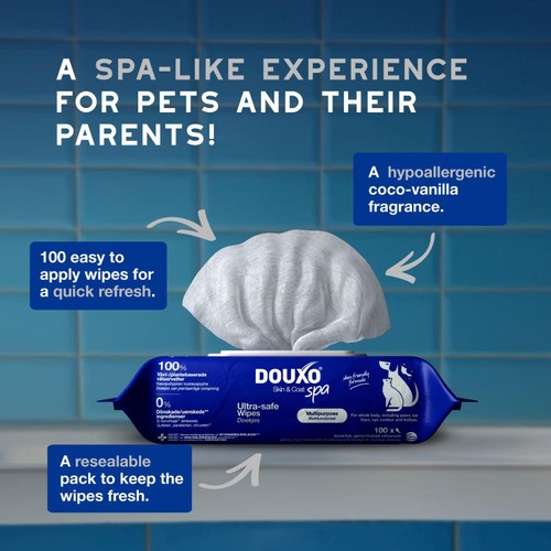 Douxo Spa Ultra-Safe Dog Cat Cleansing Wipes