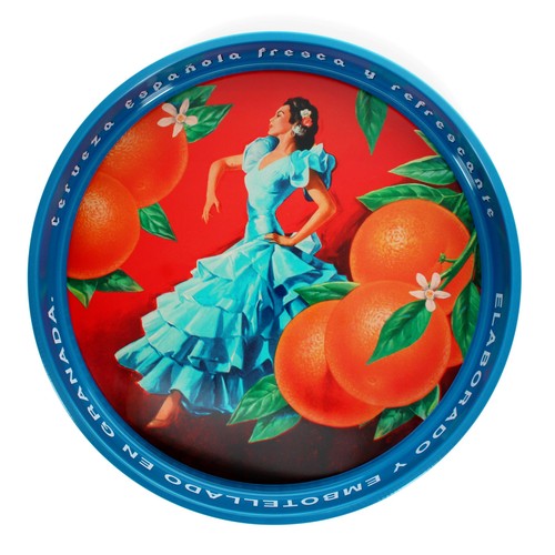 Cerveza Espanola Round Metal Serving Tray