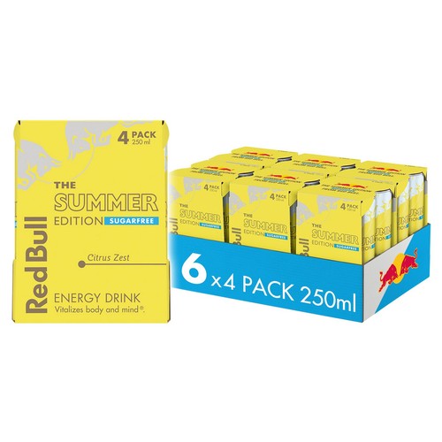 Red Bull Energy Drink Sugar Free Summer Edition Citrus Zest
