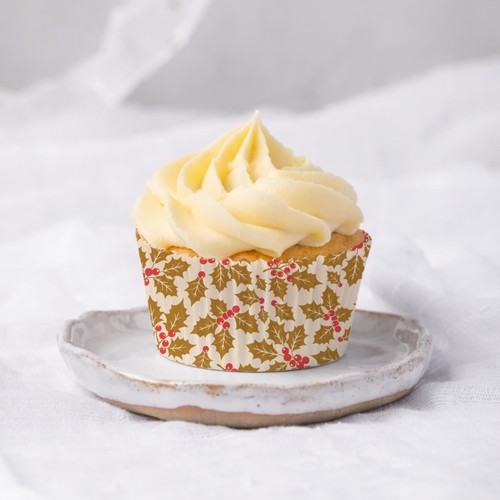Festive Holly Cupcake Cases