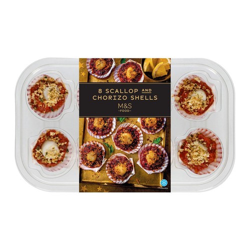 M&S 8 Scallop and Chorizo Shells