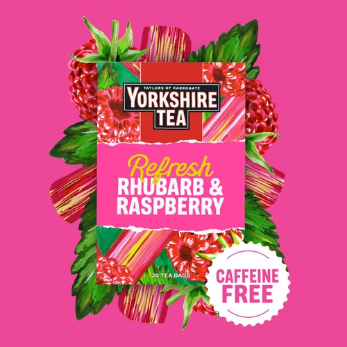 Yorkshire Tea Refresh Rhubarb & Raspberry Fruit Tea Bags