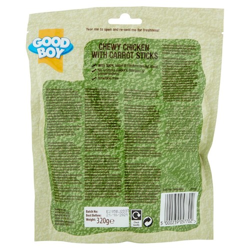 Good Boy Chewy Chicken With Carrot Sticks Dog Treats