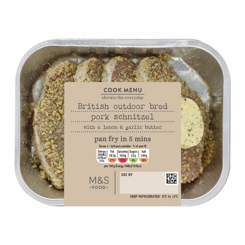 M&S Cook Menu British Pork Schnitzel with Lemon & Garlic Butter