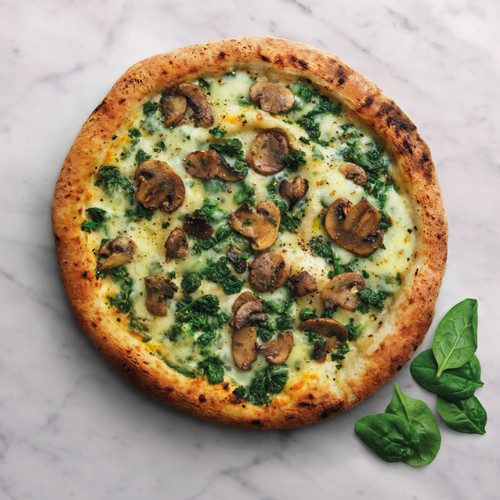 Crosta Mollica Fiorentina Sourdough Pizza with Mushrooms & Spinach