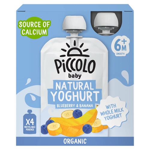 Piccolo Organic Natural Blueberry & Banana Yoghurt Multipack
