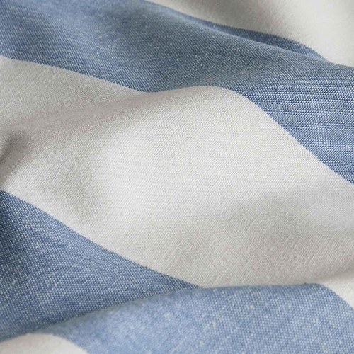 M&S Cotton with Linen Wide Stripe Tablecloth, Blue