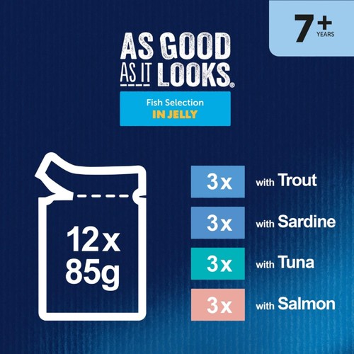 Felix As Good As it Looks Senior 7+ Fish in Jelly Wet Cat Food