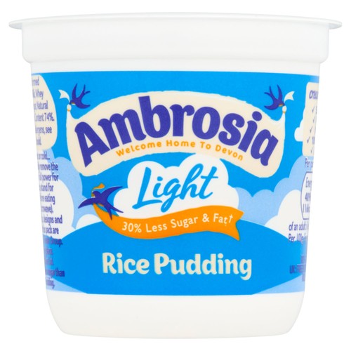 Ambrosia Low Fat Rice Pudding Dessert Snack Pot