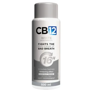 CB12 16H White Soft Peppermint Mouthwash, Alcohol Free
